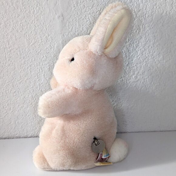 Hallmark Plush HEARTLINE Bunny Rabbit Pink Stuffed Plush 1989 Musical Wind Up 7" - Picture 5 of 11